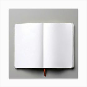 Mock Up Blank Pages Open Book Spread Unmarked Writable Notebook Journal White Clean Min (12) Canvas Print