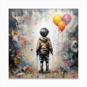 'Child With Balloons' Canvas Print