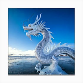 Firefly Majestic Ice Dragon Above Frozen Lake 36801 (2) Canvas Print