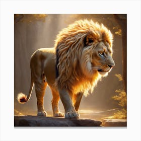 Lion in The Forest Canvas Print