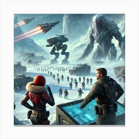 Sci Fi Scene Embers Of War Canvas Print