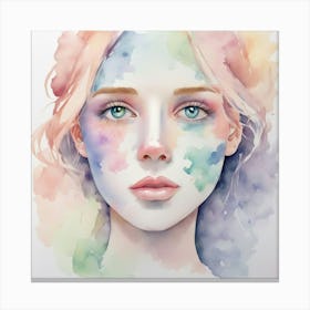 Watercolor Of A Girl 40 Canvas Print