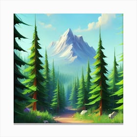 Dense forest with pine trees and marijuana 2 Canvas Print