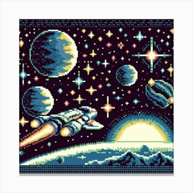 8-bit deep space exploration 2 Canvas Print