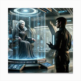 Sci Fi Ronan Confronts Queen Sorath 1024x1024 Canvas Print