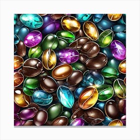 Seamless Pattern Of Colorful Gems Canvas Print