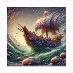 Ship In The Sea 2 Canvas Print