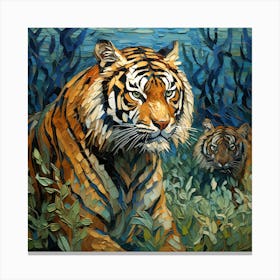 Tiger And Cub Canvas Print