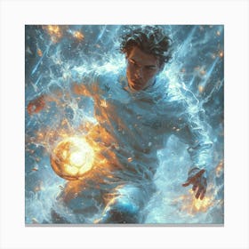 Soccer Player In The Water Canvas Print