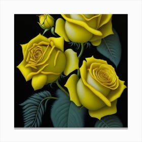 Yellow Roses Canvas Print