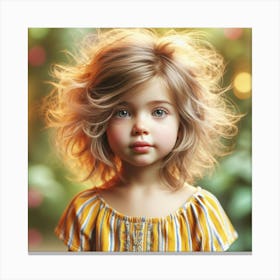 Little Girl With Big Hair Canvas Print