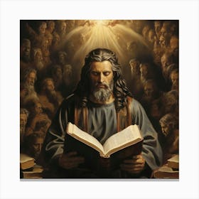 Jesus Reading The Bible Canvas Print