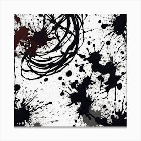 Black Splatters Canvas Print