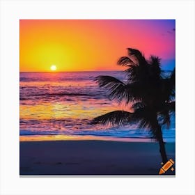 Sunset At The Beach 4 Canvas Print