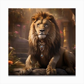 Lion Of The Jungle Canvas Print
