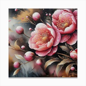 Peony Flowers Canvas Print