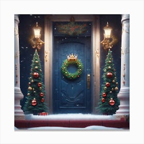 Christmas Door 90 Canvas Print