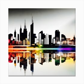 Rainbow City Skyline 4 Canvas Print