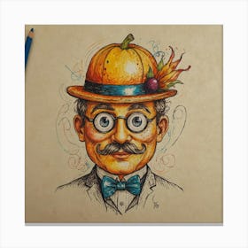 Old Man In Hat Canvas Print