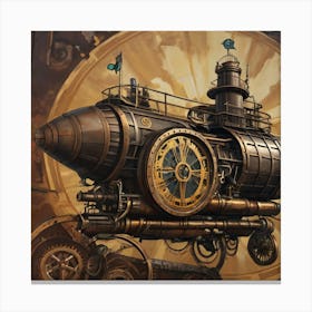 Steampunk Steamship 2 Canvas Print