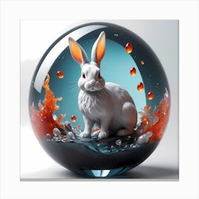 Rabbit In A Glass Ball Canvas Print