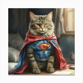 Superman Cat 5 Canvas Print