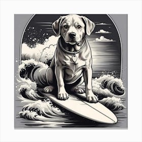 Surfboard Dog Canvas Print