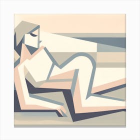 Abstract Woman Laying On The Beach Canvas Print