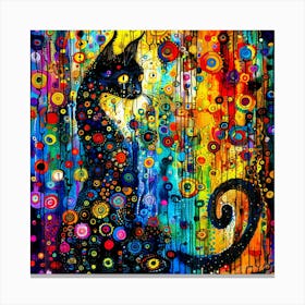 Kitty Surprise - Cat Outline Canvas Print