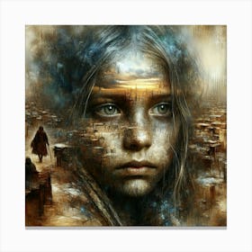 Girl In A City Canvas Print