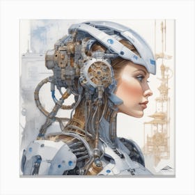 Artificial Intelligence Watercolor Trending On Artstation Sharp Focus Studio Photo Intricate De Canvas Print
