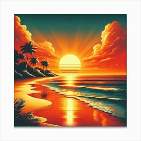 Sunset Beach 1 Canvas Print