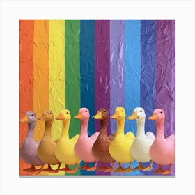 Rainbow Duck Kitsch Collage 2 Canvas Print