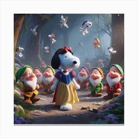 Snow White And The Seven Dwarfs Canvas Print