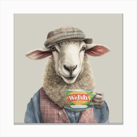 Watercolour Welsh Sheep Carys Canvas Print