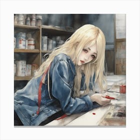Girl In A Lab Canvas Print