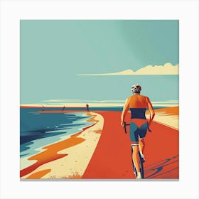 Triathlete On The Beach Canvas Print