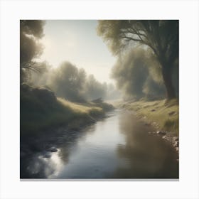 River In The Mist 6 Canvas Print