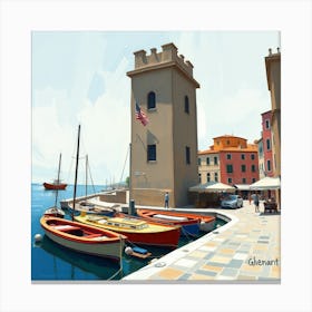 Boats In Port Canvas Print