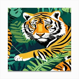 Tiger In The Jungle Canvas Print