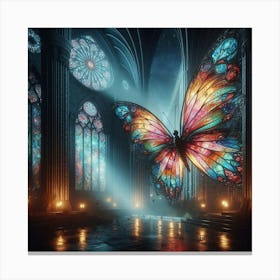 Butterfly In The Church 3 Canvas Print