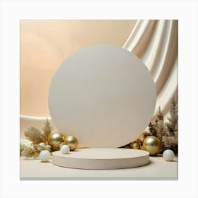 White Circle On A White Background Canvas Print