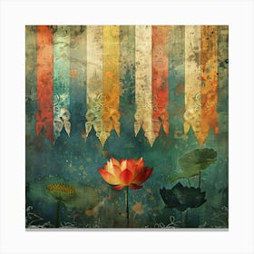 Wesak Banner Texture Featuring Buddhist Prayer F 1 Canvas Print