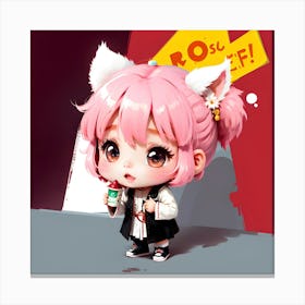 Cute Anime Girl 1 Canvas Print