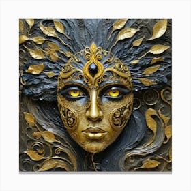 Gold Leaf Mask Canvas Print