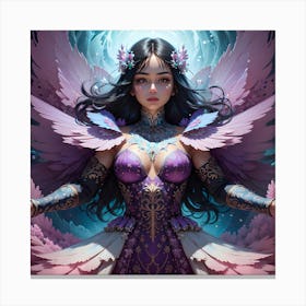 Angelic Woman With Wings Canvas Print