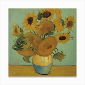 Sunflowers In A Vase 1 Canvas Print