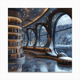 Futuristic Library Canvas Print