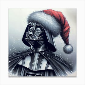 Darth Christmas Vader As Father Christmas Star Wars Art Print Canvas Print