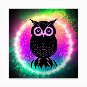 Owl In A Circle Canvas Print